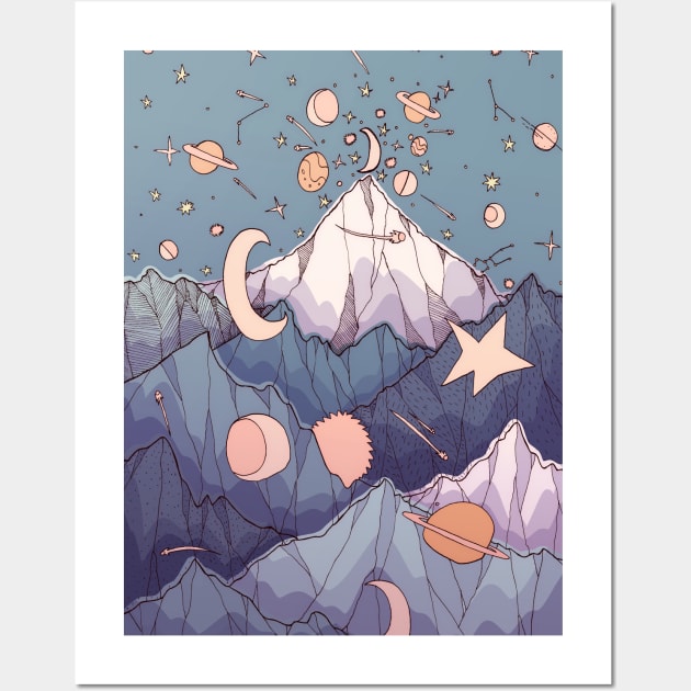 Peaks of the moons and stars Wall Art by Swadeillustrations